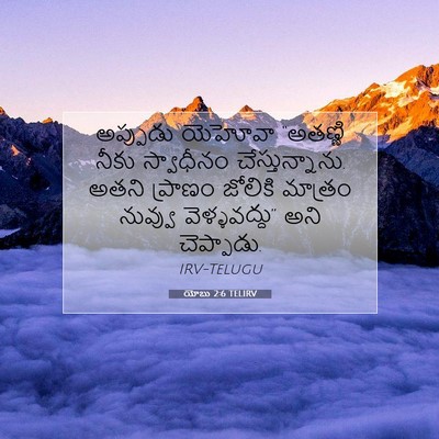 Picture 07 - యోబు 2:6 TELIRV - అప్పుడు యెహోవా - Bible Verse Picture