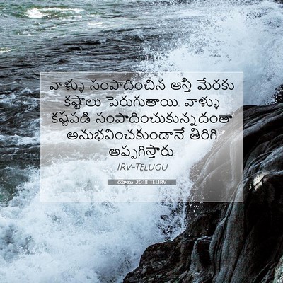 Picture 07 - యోబు 20:18 TELIRV - వాళ్ళు సంపాదించిన - Bible Verse Picture