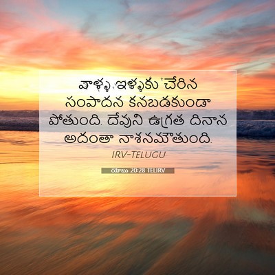 Picture 07 - యోబు 20:28 TELIRV - వాళ్ళ ఇళ్ళకు - Bible Verse Picture