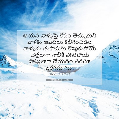 Picture 07 - యోబు 21:18 TELIRV - ఆయన వాళ్ళపై కోపం - Bible Verse Picture