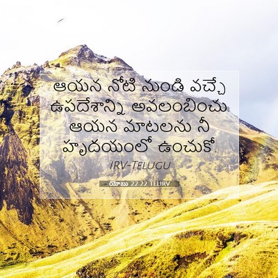 Picture 07 - యోబు 22:22 TELIRV - ఆయన నోటి నుండి - Bible Verse Picture