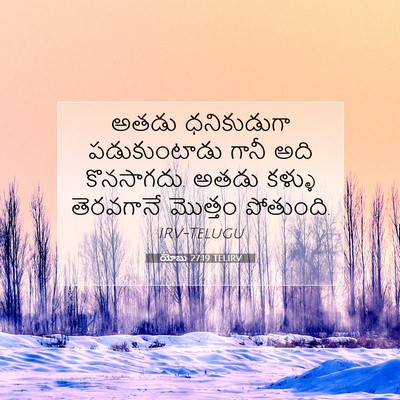 Picture 07 - యోబు 27:19 TELIRV - అతడు ధనికుడుగా - Bible Verse Picture