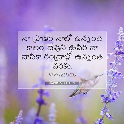 Picture 07 - యోబు 27:3 TELIRV - నా ప్రాణం నాలో - Bible Verse Picture