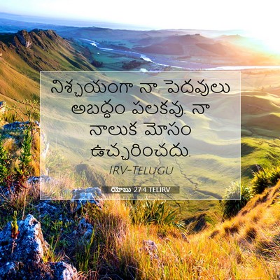 Picture 07 - యోబు 27:4 TELIRV - నిశ్చయంగా నా - Bible Verse Picture
