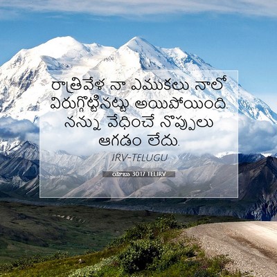 Picture 07 - యోబు 30:17 TELIRV - రాత్రివేళ నా - Bible Verse Picture
