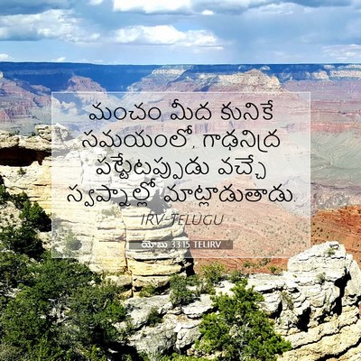 Picture 07 - యోబు 33:15 TELIRV - మంచం మీద కునికే - Bible Verse Picture