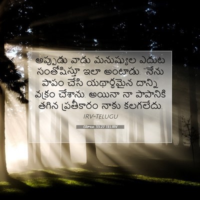 Picture 07 - యోబు 33:27 TELIRV - అప్పుడు వాడు - Bible Verse Picture