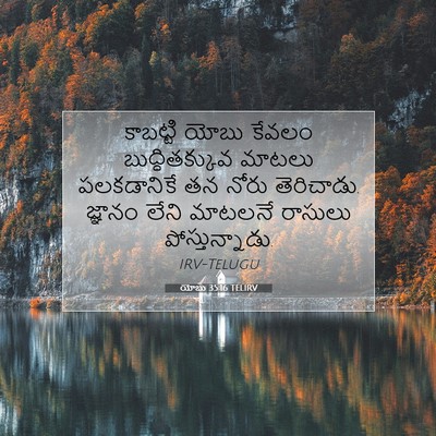 Picture 07 - యోబు 35:16 TELIRV - కాబట్టి యోబు - Bible Verse Picture
