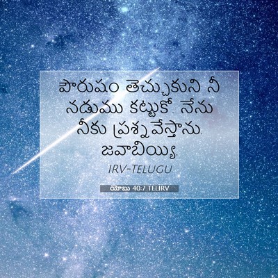 Picture 07 - యోబు 40:7 TELIRV - పౌరుషం తెచ్చుకుని - Bible Verse Picture