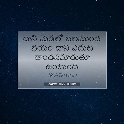 Picture 07 - యోబు 41:22 TELIRV - దాని మెడలో - Bible Verse Picture