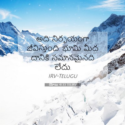Picture 07 - యోబు 41:33 TELIRV - అది నిర్భయంగా - Bible Verse Picture