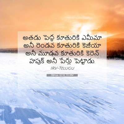 Picture 07 - యోబు 42:14 TELIRV - అతడు పెద్ద - Bible Verse Picture