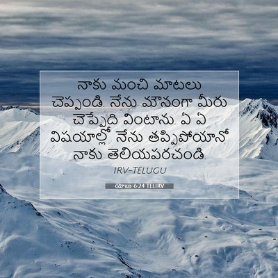 Picture 07 - యోబు 6:24 TELIRV - నాకు మంచి మాటలు - Bible Verse Picture