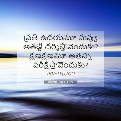 Picture 07 - యోబు 7:18 TELIRV - ప్రతి ఉదయమూ - Bible Verse Picture