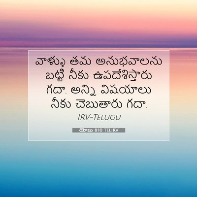 Picture 07 - యోబు 8:10 TELIRV - వాళ్ళు తమ - Bible Verse Picture
