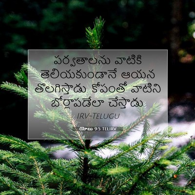 Picture 07 - యోబు 9:5 TELIRV - పర్వతాలను వాటికి - Bible Verse Picture