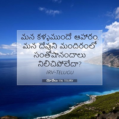 Picture 07 - యోవేలు 1:16 TELIRV - మన కళ్ళముందే - Bible Verse Picture