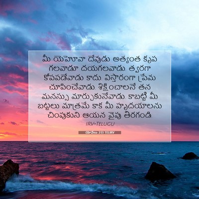 Picture 07 - యోవేలు 2:13 TELIRV - మీ యెహోవా దేవుడు - Bible Verse Picture