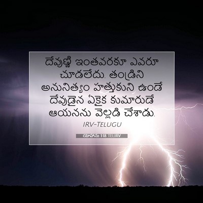 Picture 07 - యోహాను 1:18 TELIRV - దేవుణ్ణి ఇంతవరకూ - Bible Verse Picture