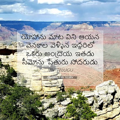 Picture 07 - యోహాను 1:40 TELIRV - యోహాను మాట విని - Bible Verse Picture