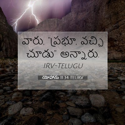 Picture 07 - యోహాను 11:34 TELIRV - వారు, “ప్రభూ, వచ్చి - Bible Verse Picture