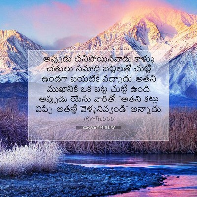 Picture 07 - యోహాను 11:44 TELIRV - అప్పుడు - Bible Verse Picture