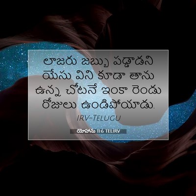 Picture 07 - యోహాను 11:6 TELIRV - లాజరు జబ్బు - Bible Verse Picture