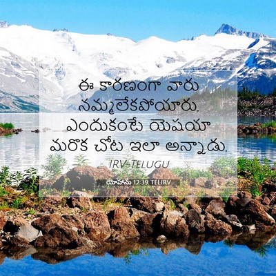 Picture 07 - యోహాను 12:39 TELIRV - ఈ కారణంగా వారు - Bible Verse Picture
