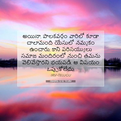Picture 07 - యోహాను 12:42 TELIRV - అయినా, పాలకవర్గం - Bible Verse Picture