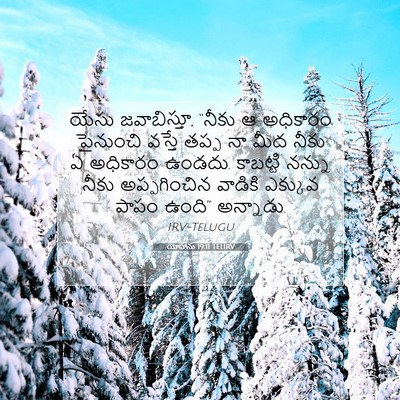 Picture 07 - యోహాను 19:11 TELIRV - యేసు జవాబిస్తూ, - Bible Verse Picture