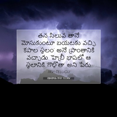 Picture 07 - యోహాను 19:17 TELIRV - తన సిలువ తానే - Bible Verse Picture