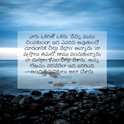 Picture 07 - యోహాను 19:24 TELIRV - వారు ఒకరితో ఒకరు, - Bible Verse Picture