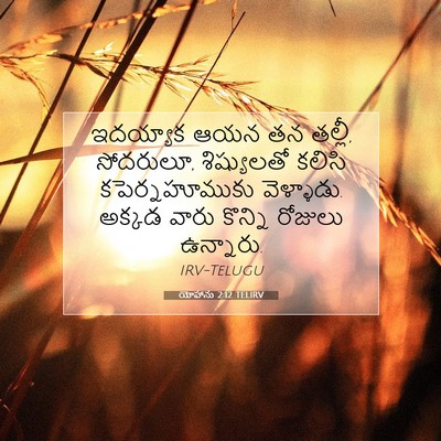 Picture 07 - యోహాను 2:12 TELIRV - ఇదయ్యాక ఆయన తన - Bible Verse Picture
