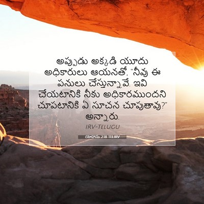 Picture 07 - యోహాను 2:18 TELIRV - అప్పుడు అక్కడి - Bible Verse Picture