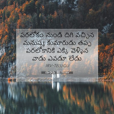 Picture 07 - యోహాను 3:13 TELIRV - పరలోకం నుండి దిగి - Bible Verse Picture