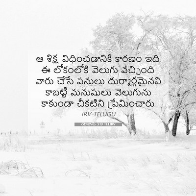 Picture 07 - యోహాను 3:19 TELIRV - ఆ శిక్ష - Bible Verse Picture