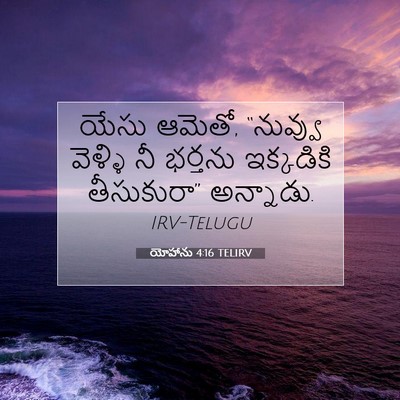 Picture 07 - యోహాను 4:16 TELIRV - యేసు ఆమెతో, - Bible Verse Picture