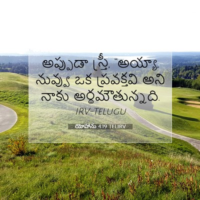 Picture 07 - యోహాను 4:19 TELIRV - అప్పుడా స్త్రీ, - Bible Verse Picture