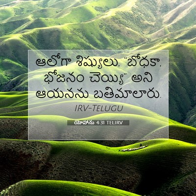 Picture 07 - యోహాను 4:31 TELIRV - ఆలోగా శిష్యులు, - Bible Verse Picture