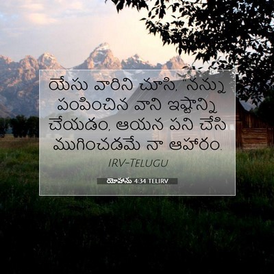 Picture 07 - యోహాను 4:34 TELIRV - యేసు వారిని చూసి, - Bible Verse Picture