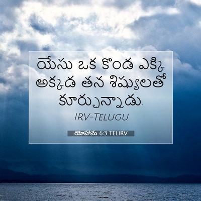 Picture 07 - యోహాను 6:3 TELIRV - యేసు ఒక కొండ ఎక్కి - Bible Verse Picture
