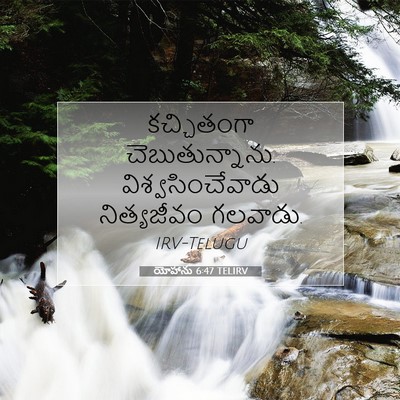 Picture 07 - యోహాను 6:47 TELIRV - కచ్చితంగా - Bible Verse Picture
