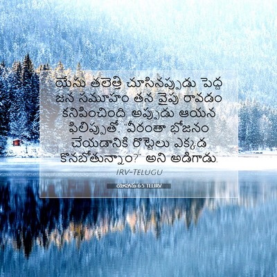 Picture 07 - యోహాను 6:5 TELIRV - యేసు తలెత్తి - Bible Verse Picture