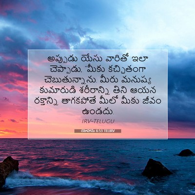 Picture 07 - యోహాను 6:53 TELIRV - అప్పుడు యేసు - Bible Verse Picture