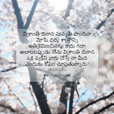 Picture 07 - యోహాను 7:23 TELIRV - విశ్రాంతి దినాన - Bible Verse Picture