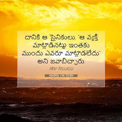 Picture 07 - యోహాను 7:46 TELIRV - దానికి ఆ సైనికులు, - Bible Verse Picture