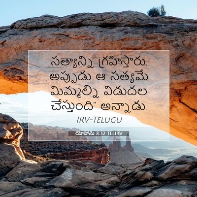Picture 07 - యోహాను 8:32 TELIRV - సత్యాన్ని - Bible Verse Picture