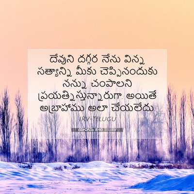 Picture 07 - యోహాను 8:40 TELIRV - దేవుని దగ్గర నేను - Bible Verse Picture