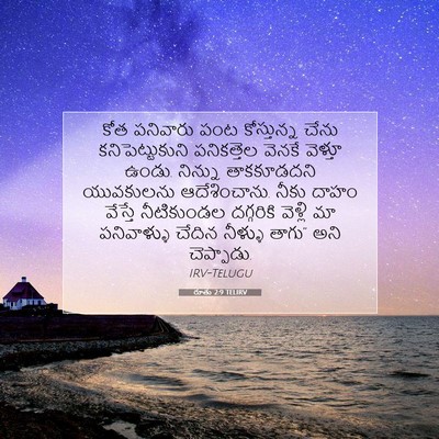 Picture 07 - రూతు 2:9 TELIRV - కోత పనివారు పంట - Bible Verse Picture