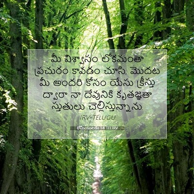Picture 07 - రోమీయులకు 1:8 TELIRV - మీ విశ్వాసం - Bible Verse Picture